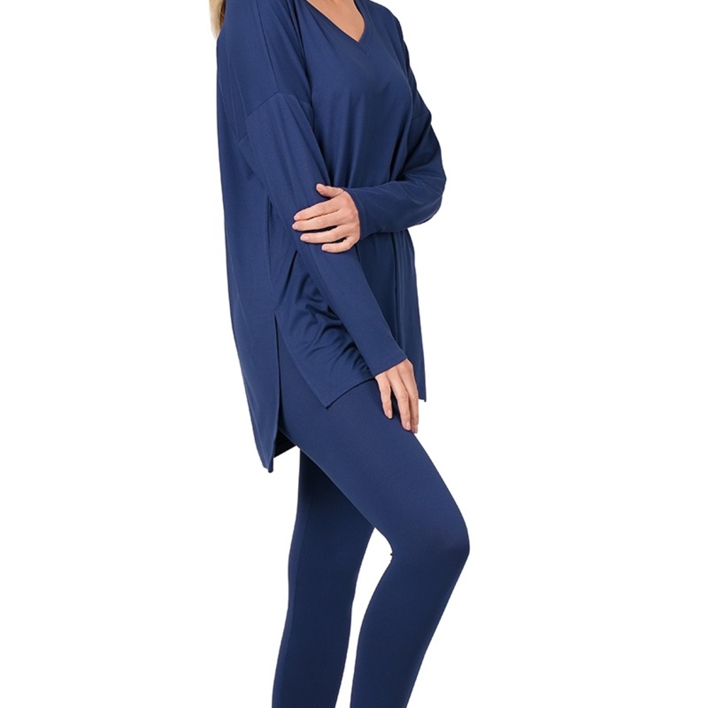 Zenana Outfitters Navy Lounge Set
